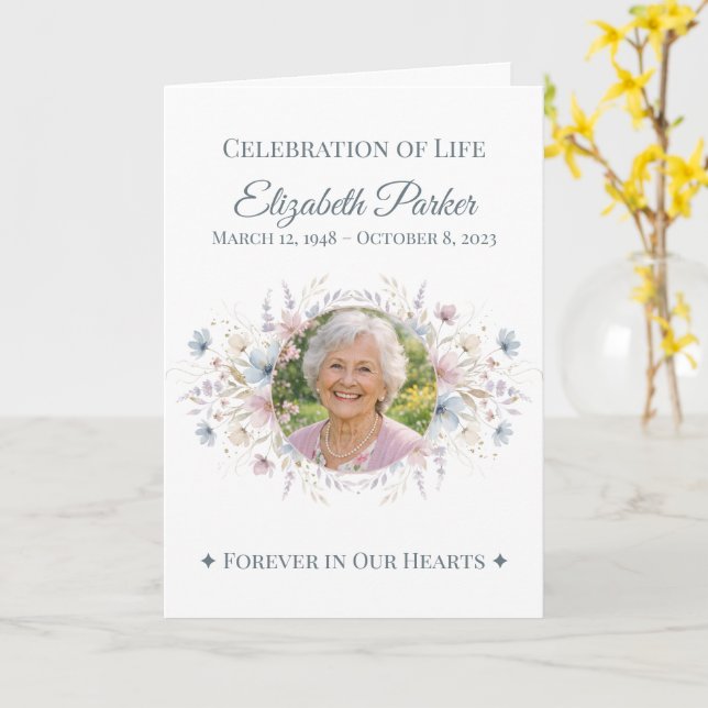 Carte Celebration of Life Butterfly Memorial Program (Fleur jaune)