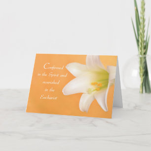 Carte Célébration RCIA Félicitations Lily Couleur Dorée