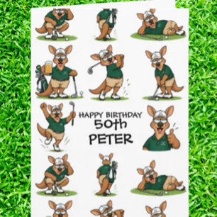Carte Célébration sur le thème du kangourou de golf 