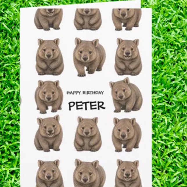 Carte  Célébration sur le thème du wombat  (Mark your calendar, grab your friends, and come celebrate like a happy little wombat )