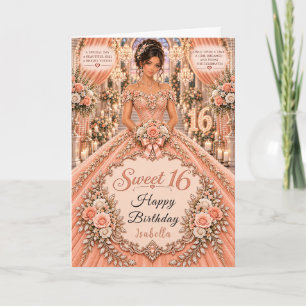 Carte Célébration Sweet 16 Rose Pêche