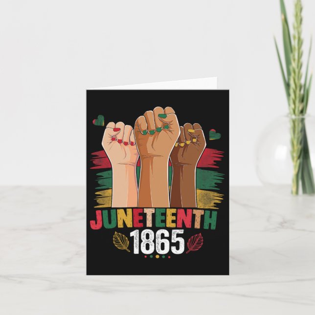 Carte Célébrer à la main Juneteenth 1865 Mignon Juneteen (Devant)