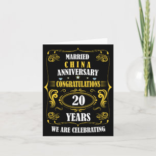 Carte Célébrer Mariage Chine 20 Ans de Mariage