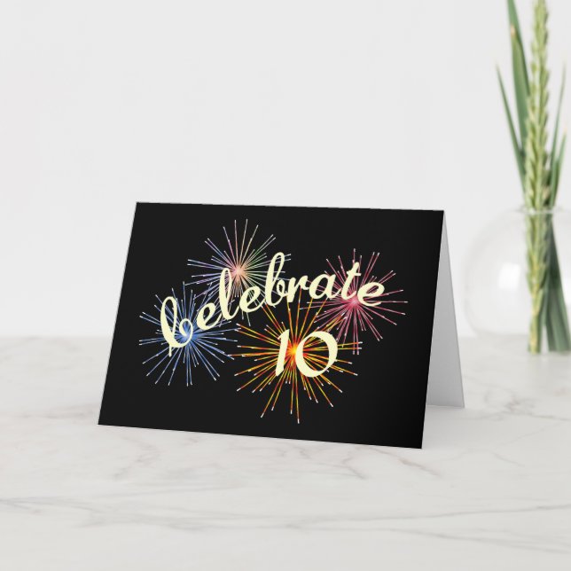 Carte Célébrer un 10e anniversaire (Devant)