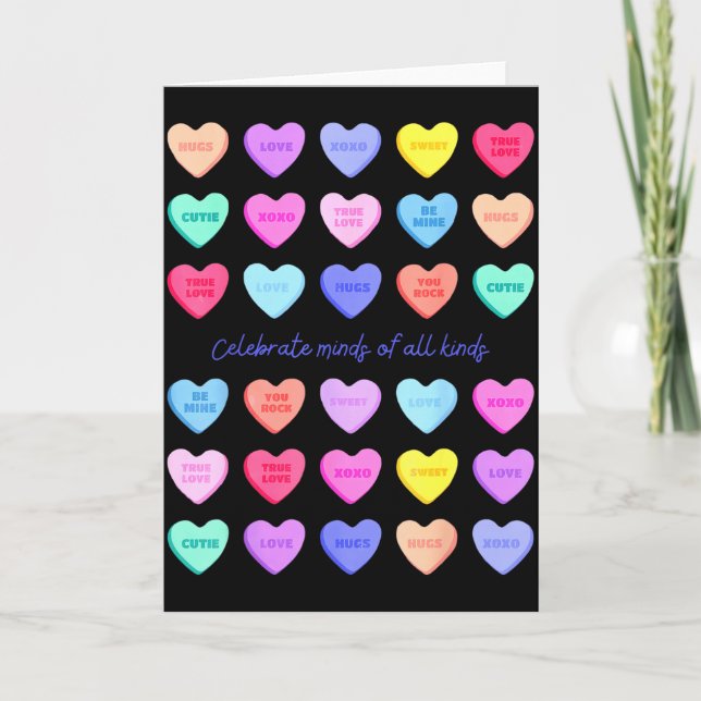 Carte Célébrez les esprits de toutes sortes Cœurs Bonbon (Devant)