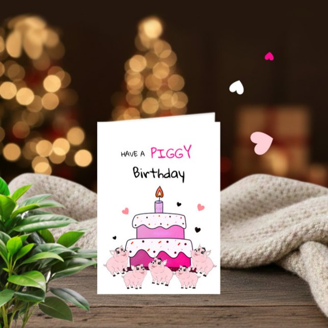 CARTE CÉLÉBREZ UN ANNIVERSAIRE DE COCHON ! (Créateur téléchargé)
