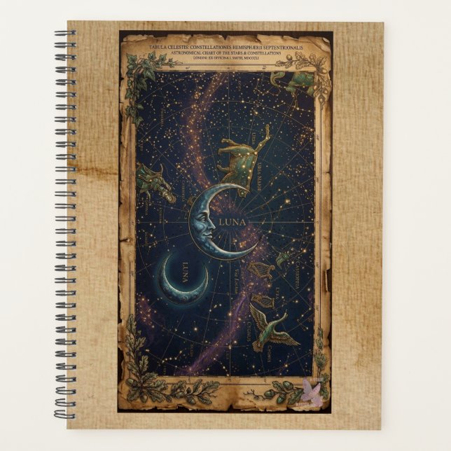 Carte céleste antique astronomique vintage  (Devant)