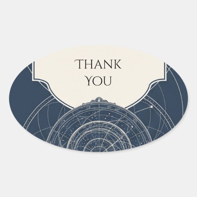 Carte céleste céleste autocollant de mariage Navy (Devant)