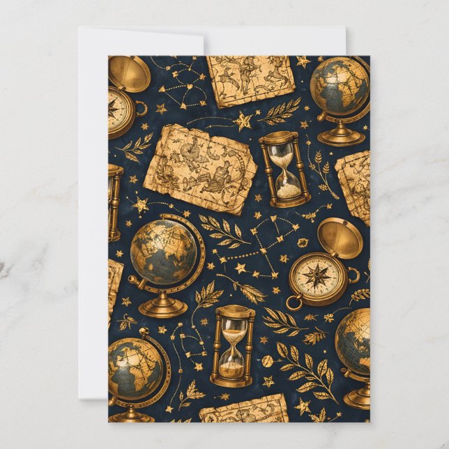 Carte céleste vintage et motif d'astronomie (Devant)