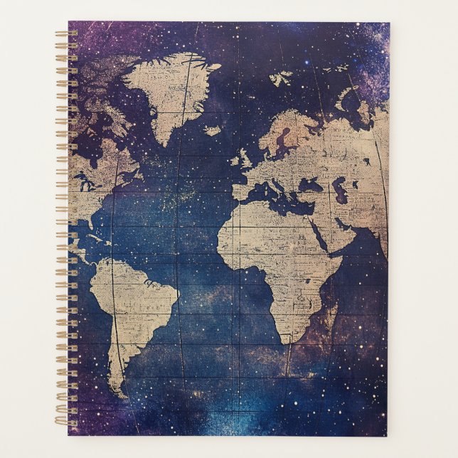 Carte céleste violette de l'ancien monde (Devant)