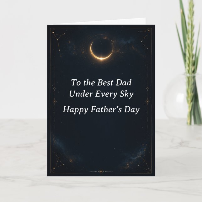 Carte Celestial Moon Father’s Day Greeting Card for Dad (Devant)