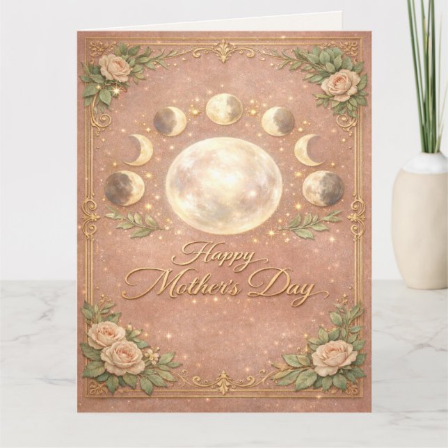 Carte Celestial Moon Phase Mother's Day Card (Devant)
