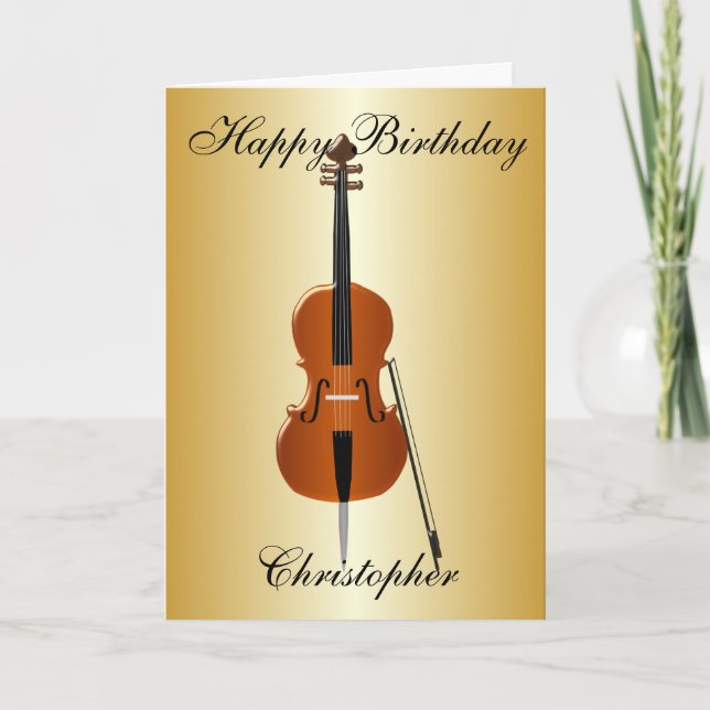 Carte Cello Ajouter un nom Anniversaire (Devant)