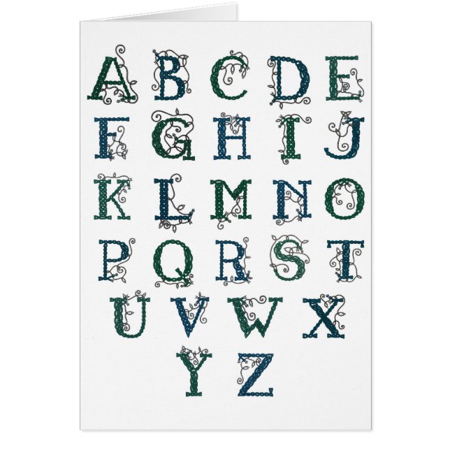 Carte celtique d'alphabet (Devant)