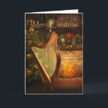 Carte celtique d'harpe de vacances<br><div class="desc">Cette carte de Noël celtique d'harpe n'est pas SIMPLEMENT pour des harpistes et des harpistes.</div>