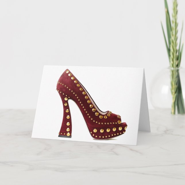 Carte Cendrillon Citation Miu Miu Red Suede Chaussures t (Devant)