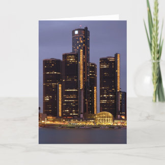 Carte Centre de la Renaissance de Detroit au crépuscule