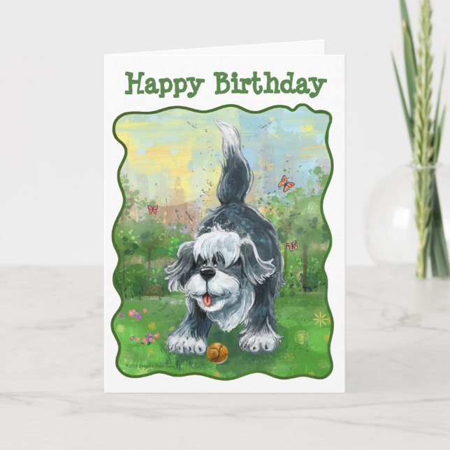 Carte Centre Shaggy Sheep Chien (Devant)