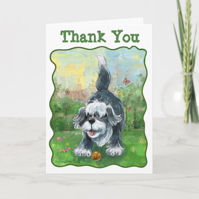 Carte Centre Shaggy Sheep Chien (Devant)