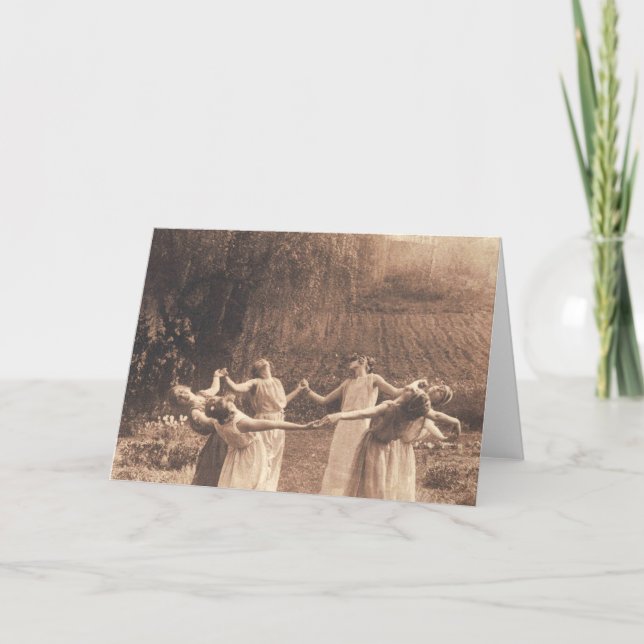Carte Cercle De Sorcières Femmes Vintages Danser (Devant)
