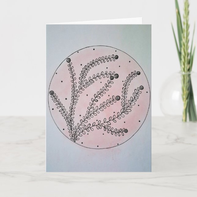 Carte Cercle Rose Poussiéreux Romantique (Devant)