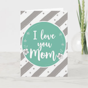 Carte cercle sarcelle « Je t'aime maman »