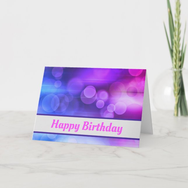 Carte Cercles Abstraits rose et violet Salutation Motif (Devant)