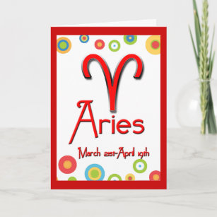 Carte Cercles colorés à l'anniversaire de Aries