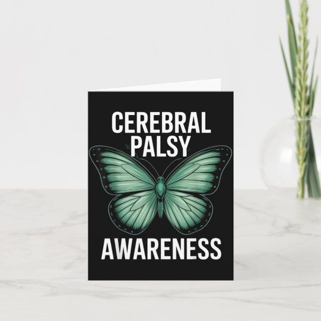 Carte Cerebral Palsy Awareness Butterfly Suprters And Ad (Devant)