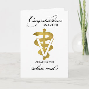 Carte Cérémonie de la fille vétérinaire blanche