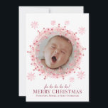 Carte Cérémonie photo de Noël pour bébé<br><div class="desc">Ajoutez votre cure photo bébé encadrée dans une carte de vacances à thème de fêtes de Noël. Couronne d'aquarelle rose et rouge. Supprimez simplement cette photo et téléchargez votre propre visage rapproché,  photo bébé. Il apparaîtra dans la couronne.</div>