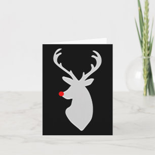 Carte Cerf Branché Avec Nez de Rudolph Cadeau de Noël