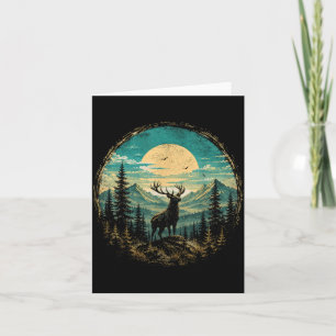 Carte Cerf cerf lune forêt montagne explorateur de la na