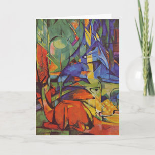 Carte Cerf dans la forêt II par Franz Marc, Art Vintage