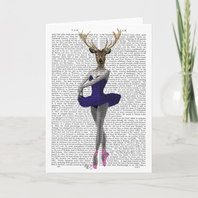 Carte Cerf de Ballerina en bleu (Devant)