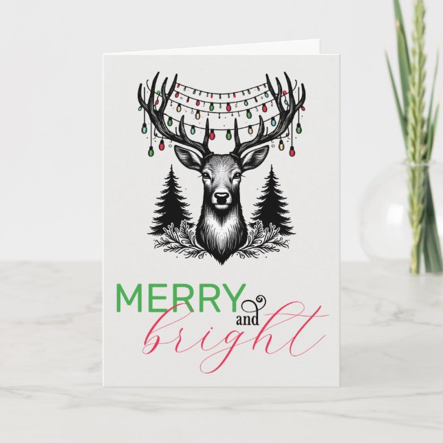 Carte Cerf de Noël (Devant)