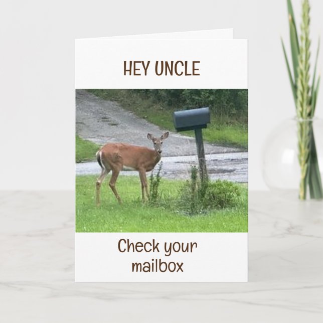 CARTE CERF DIT "HÉ, MON ONCLE, REGARDEZ VOTRE BOÎTE AUX  (Devant)
