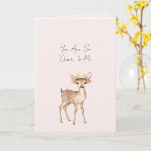Carte Cerf doux avec chapeau