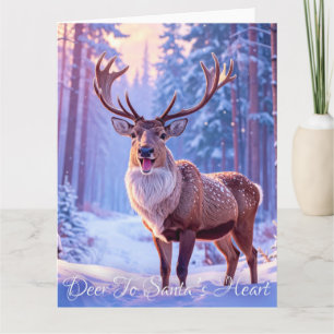Carte Cerf Pour le Cœur de Santa - Renne