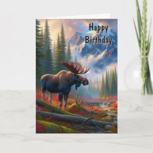 Carte Cerf Sauvage Animal Automne Anniversaire