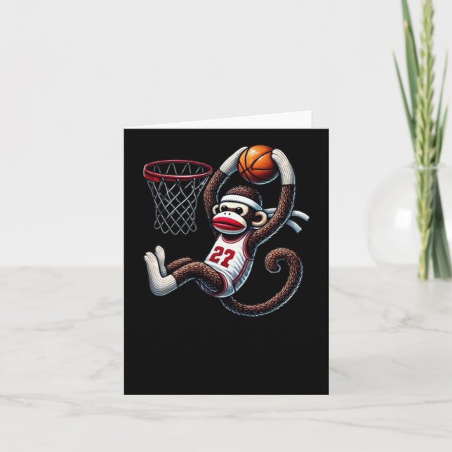 Carte Cerf-volant de basketball Singe Chaussette  (Devant)