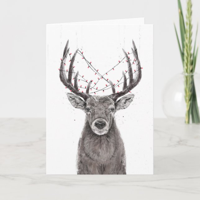 Carte cerfs de Noël (Devant)