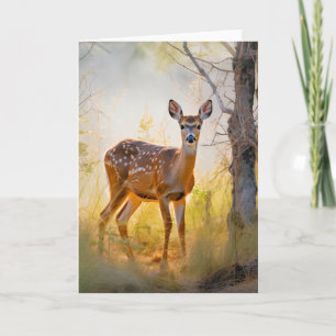 Carte Cerfs Élégants dans la Forêt Dessin Naturel