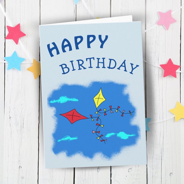 Carte Cerfs-volants dans le ciel Joyeux Anniversaire (Créateur téléchargé)