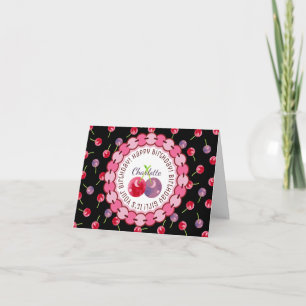 Carte Cerise Aquarelle Anniversaire