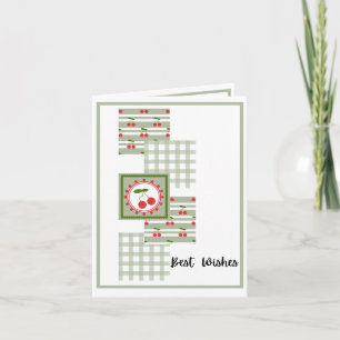 Carte Cerises et Carreaux dans la Sauge - Anniversaire