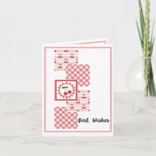 Carte Cerises et Plaid en rose - Anniversaire