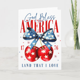 Carte Cerises patriotiques God Bless America 4 juillet É