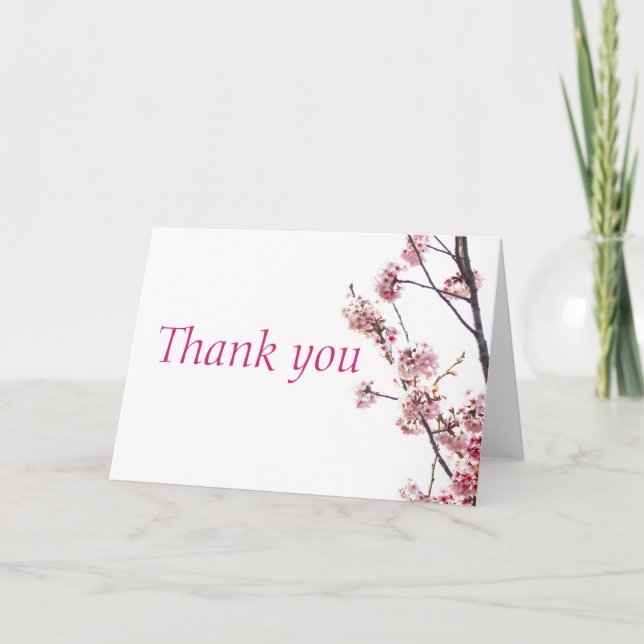 Carte Cerisier en fleurs, Merci (Devant)