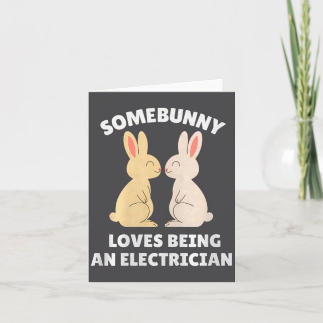 Carte Certain lapin aime être électricien Mignon Pâques  (Devant)